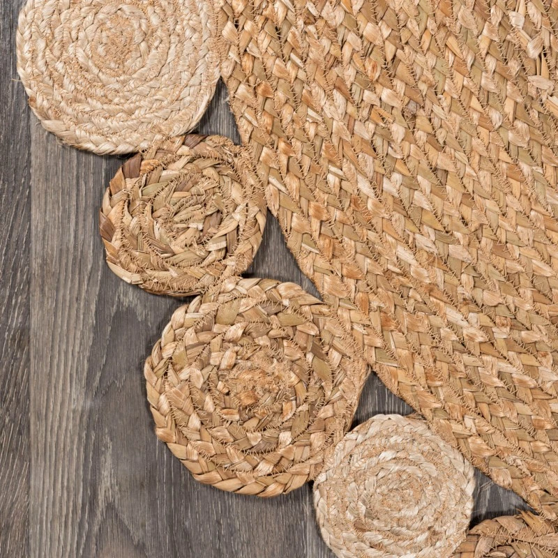 Eden Round Natural Jute hippie Circle Natural 3' Round Area Rug