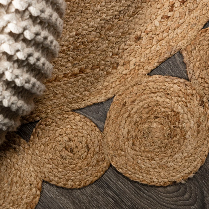Eden Round Natural Jute hippie Circle Natural 7' Round Area Rug