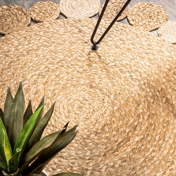 Eden Round Natural Jute hippie Circle Natural 7' Round Area Rug