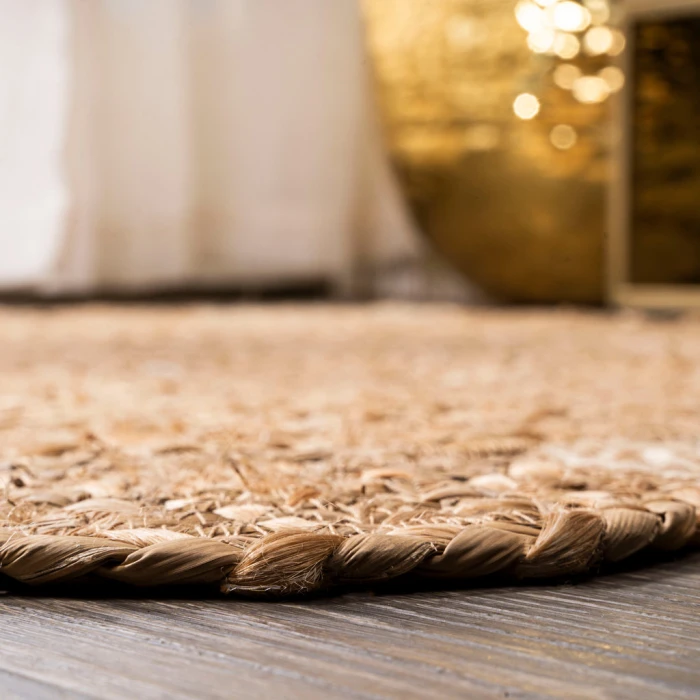 Eden Round Natural Jute hippie Circle Natural 7' Round Area Rug