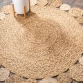 Eden Round Natural Jute hippie Circle Natural 3' Round Area Rug