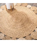 Eden Round Natural Jute hippie Circle Natural 3' Round Area Rug