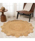 Eden Round Natural Jute hippie Circle Natural 3' Round Area Rug