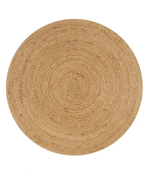 Soleil Round Natural Jute Braided Circle Natural 3' Round Area Rug