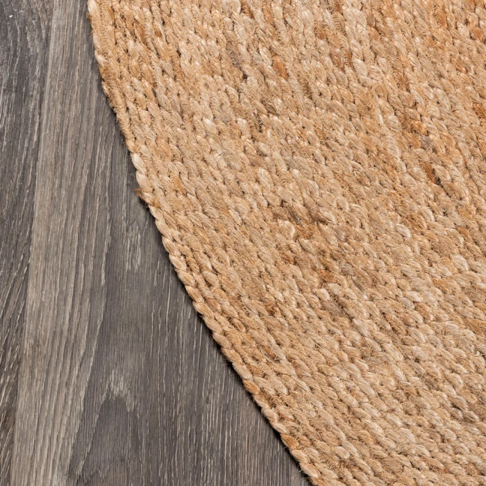 Soleil Round Natural Jute Braided Circle Natural 4' Round Area Rug