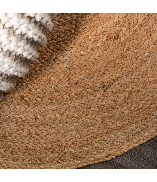 Soleil Round Natural Jute Braided Circle Natural 3' Round Area Rug