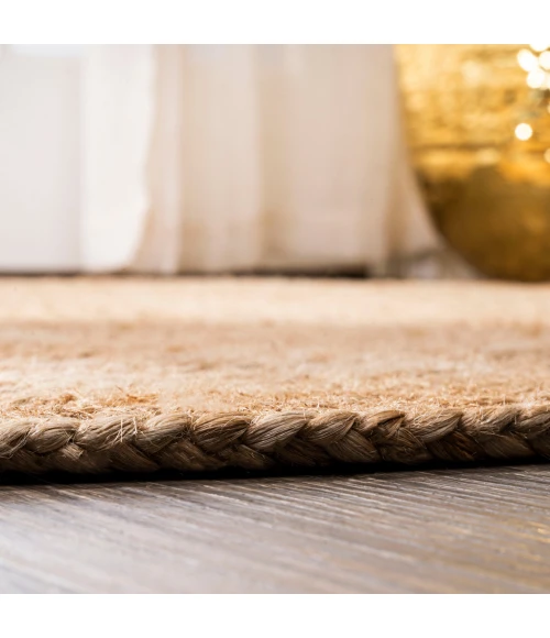 Soleil Round Natural Jute Braided Circle Natural 3' Round Area Rug