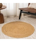 Soleil Round Natural Jute Braided Circle Natural 3' Round Area Rug