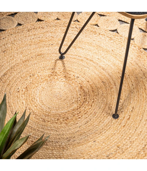 Bodhi Round Natural Jute hippie Circle Natural 6' Round Area Rug