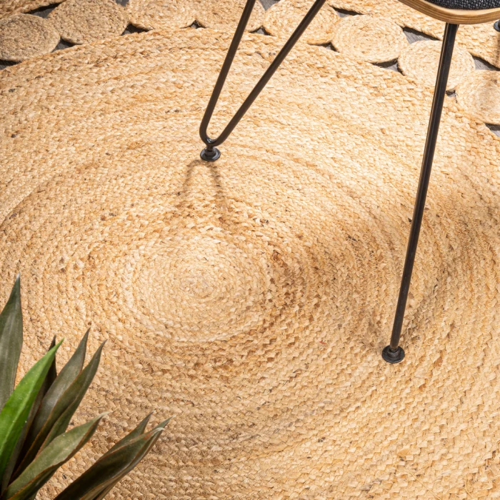 Bodhi Round Natural Jute hippie Circle Natural 5' Round Area Rug