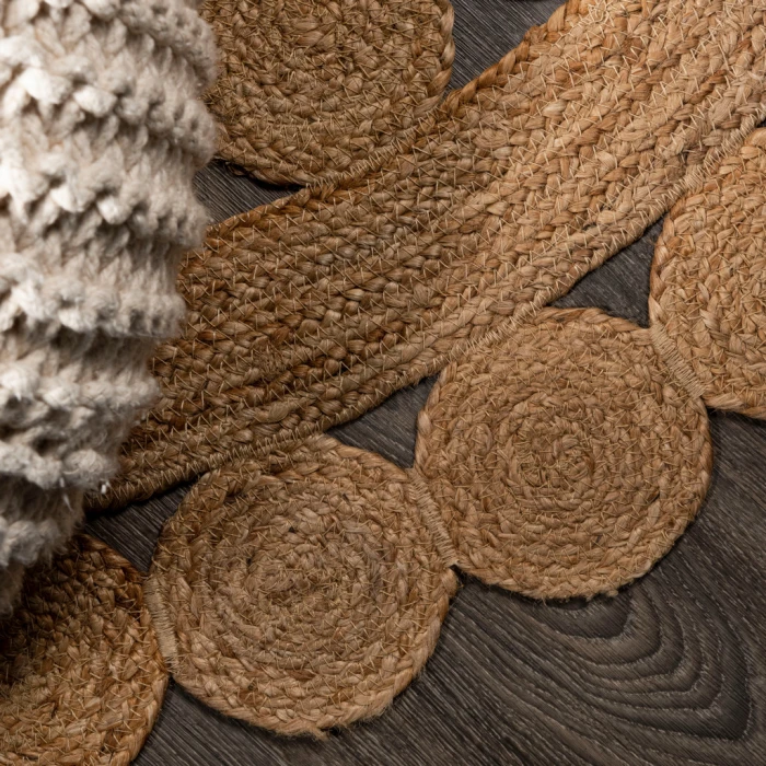 Bodhi Round Natural Jute hippie Circle Natural 5' Round Area Rug