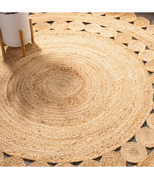Bodhi Round Natural Jute hippie Circle Natural 6' Round Area Rug