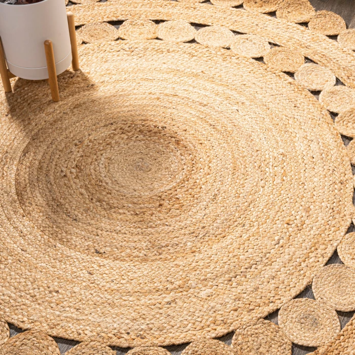 Bodhi Round Natural Jute hippie Circle Natural 5' Round Area Rug