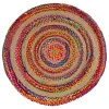 Jonathany Ansa Collection RNF105A Multi/Natural Area Rug 3 ft. X 3 ft. Round
