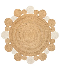 Jonathany Ansa Collection RNF107A Natural/Cream Area Rug 4 ft. 1 in. X 4 ft. 1 in. Round
