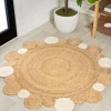 Jonathany Ansa Collection RNF107A Natural/Cream Area Rug 4 ft. 1 in. X 4 ft. 1 in. Round