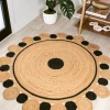 Jonathany Ansa Collection RNF109A Black/Natural Area Rug 4 ft. 1 in. X 4 ft. 1 in. Round