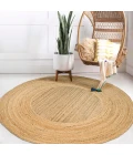 Harmony Boho Jute Circle Natural 6' Round Area Rug
