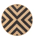 Piper Two-Tone Chevron Round Jute Black/Natural 6' Round Area Rug