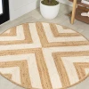 Jonathany Ansa Collection RNF111B Cream/Natural Area Rug 4 ft. 1 in. X 4 ft. 1 in. Round