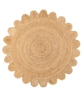 Petal Boho Jute Scalloped Circle Natural 4' Round Area Rug
