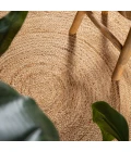 Petal Boho Jute Scalloped Circle Natural 4' Round Area Rug