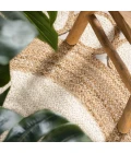 Skye Two-Tone Jute Circle Border Cream/Natural 4' Round Area Rug