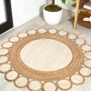 Jonathany Ansa Collection RNF113A Cream/Natural Area Rug 4 ft. 1 in. X 4 ft. 1 in. Round