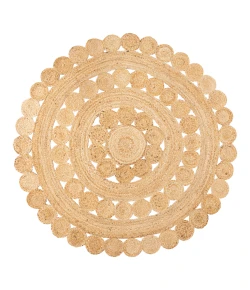 Jonathany Ansa Collection RNF114A Natural Area Rug 4 ft. 1 in. X 4 ft. 1 in. Round