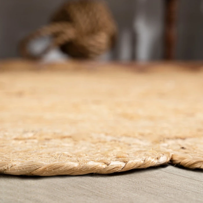 Daisy Hippy Jute Medallion Circle Natural 4' Round Area Rug