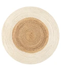 Oceana Two-Tone Boho Jute Circle Cream/Natural 4' Round Area Rug