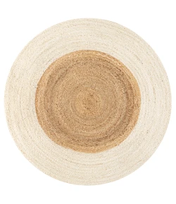 Jonathany Ansa Collection RNF115A Cream/Natural Area Rug 4 ft. 1 in. X 4 ft. 1 in. Round