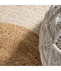 Oceana Two-Tone Boho Jute Circle Cream/Natural 4' Round Area Rug