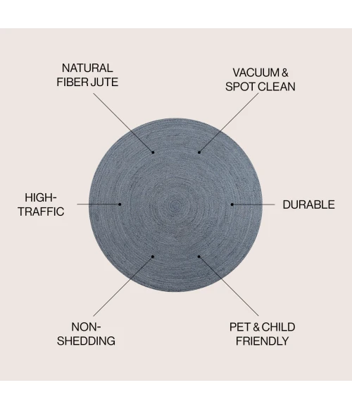 Jonathan Y ANSA COLLECTION Gray RNF116D 6ft. Round Rug
