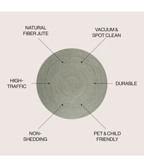 Jonathan Y ANSA COLLECTION Gray RNF116D 5ft. Round Rug