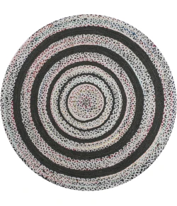 Jonathan Y ANSA COLLECTION Black RNF117C 6ft. Round Rug