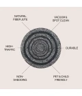 Jonathan Y ANSA COLLECTION Black RNF117C 4ft. Round Rug