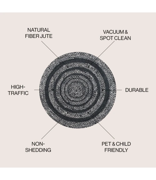 Jonathan Y ANSA COLLECTION Black RNF117C 4ft. Round Rug