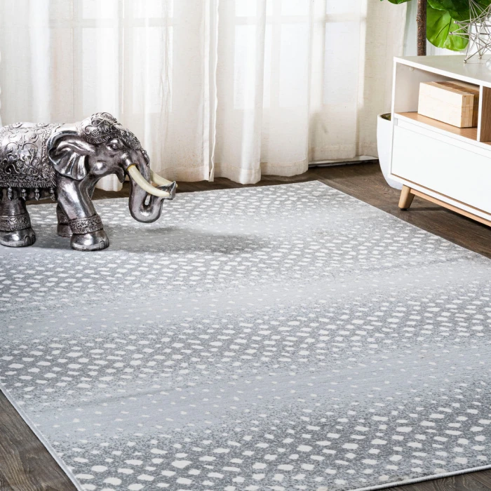 Antelope Modern Animal Light Gray/Cream 3 ft. x 5 ft. Area Rug