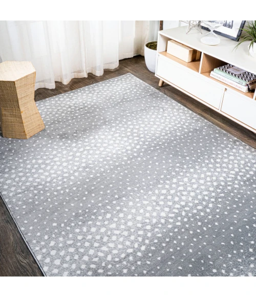 Antelope Modern Animal Gray/Cream 5 ft. x 8 ft. Area Rug