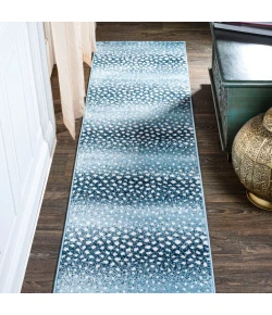 Jonathany Safari SAF100D Blue/Cream Area Rug 2 ft. X 8 ft. Runner