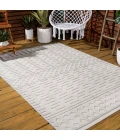 Xlendi High-Low Pile Moroccan Geometric Beige 8 ft. x 10 ft. Indoor/Outdoor Area Rug