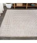 Xlendi High-Low Pile Moroccan Geometric Beige 8 ft. x 10 ft. Indoor/Outdoor Area Rug