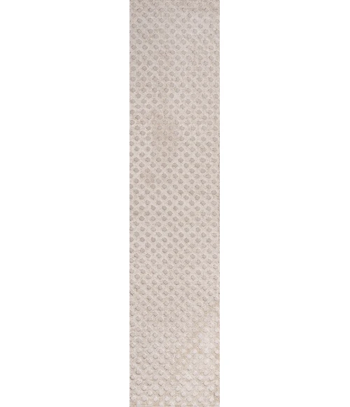 Rabat High-Low Pile Mini-Diamond Trellis Beige 2 ft. x 8 ft. Indoor/Outdoor Runner Rug