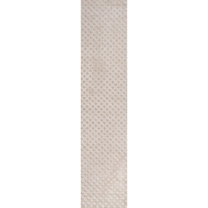 Rabat High-Low Pile Mini-Diamond Trellis Beige 2 ft. x 10 ft. Indoor/Outdoor Runner Rug