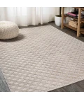 Rabat High-Low Pile Mini-Diamond Trellis Beige 8 ft. x 10 ft. Indoor/Outdoor Area Rug