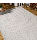 Rabat High-Low Pile Mini-Diamond Trellis Beige 8 ft. x 10 ft. Indoor/Outdoor Area Rug