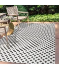 Rabat High-Low Pile Mini-Diamond Trellis White/Black 8 ft. x 10 ft. Indoor/Outdoor Area Rug