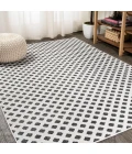 Rabat High-Low Pile Mini-Diamond Trellis White/Black 8 ft. x 10 ft. Indoor/Outdoor Area Rug