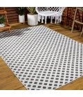 Rabat High-Low Pile Mini-Diamond Trellis White/Black 8 ft. x 10 ft. Indoor/Outdoor Area Rug